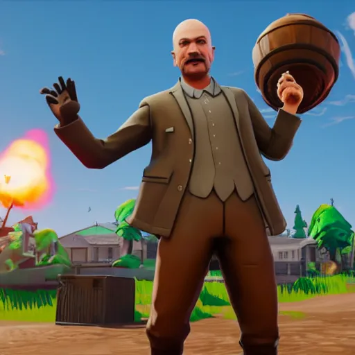 Image similar to lenin as fortnite character, gameplay screenshot