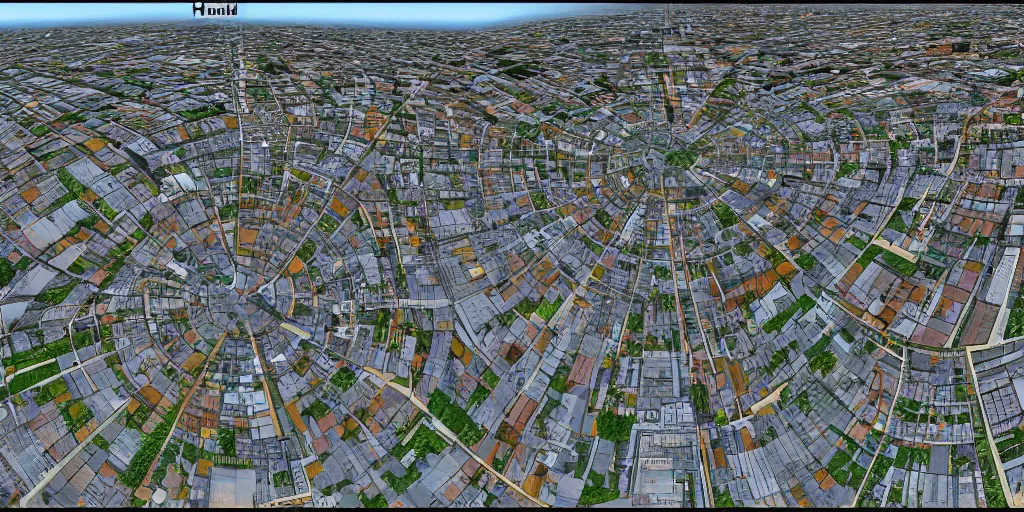 Prompt: hdri map of city