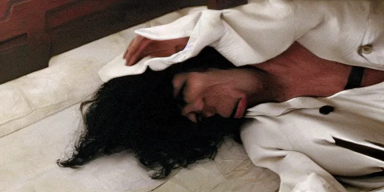 Image similar to photo still of michael jackson unconscious inside a coffin, full-shot, 4k