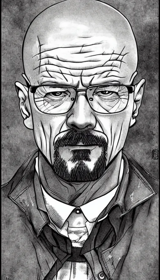 Prompt: Walter white manga