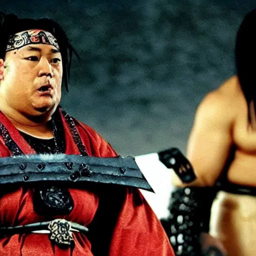 Prompt: rikishi from wwe as samurai, film still