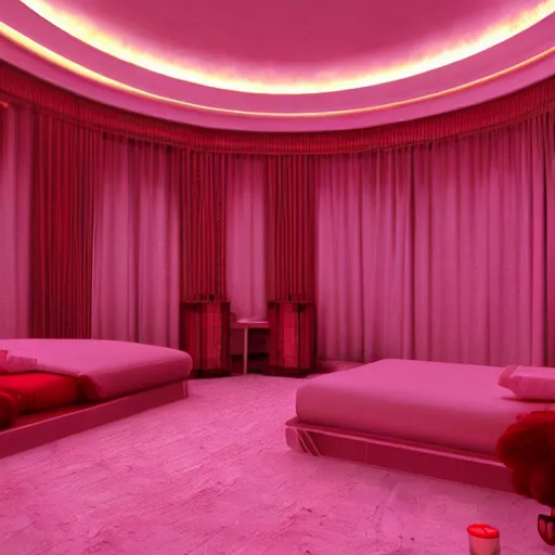 Image similar to interior of a tokyo love hotel, highly detailed c 4 d octane render in 8 k