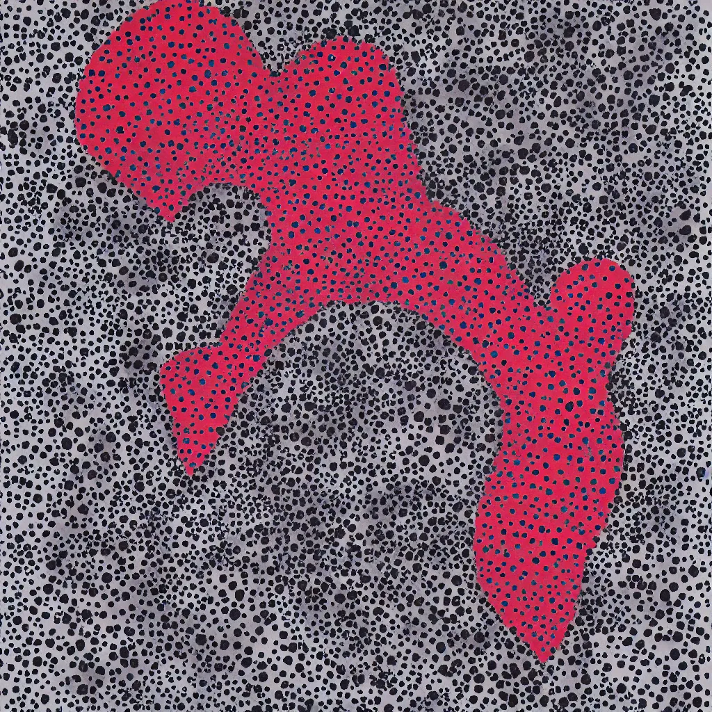 Image similar to camo made of hearts, smiling, abstract, rei kawakubo artwork, cryptic, dots, stipple, lines, splotch, color tearing, pitch bending, color splotches, dark, ominous, eerie, minimal, points, technical, old painting