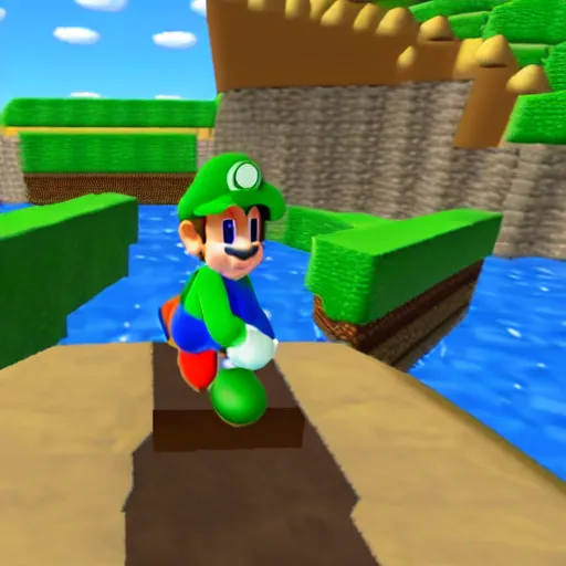 Prompt: in-game screenshot of Danny Devito in Super Mario 64 (1996)