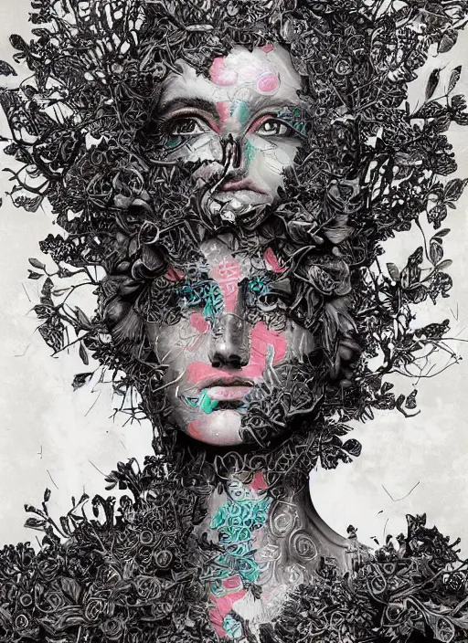 Image similar to Mint goddess painting by Dan Hillier, trending on artstation, artstationHD, artstationHQ, 4k, 8k