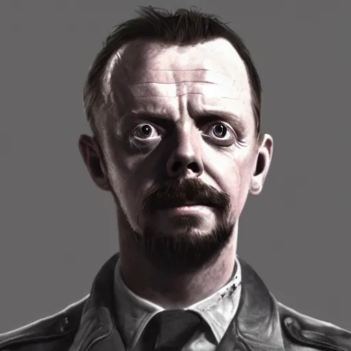 Image similar to simon pegg portrait, horror core, apocalyptic, winchester rifle, sharp focus, fiction, hyper detailed, digital art, trending in artstation, cinematic lighting, studio quality, smooth render, unreal engine 5 rendered, octane rendered, art style and nixeu and wlop and krenz cushart