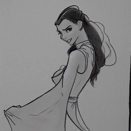 Image similar to milt kahl sketch of victoria justice as princess padme from star wars episode 3