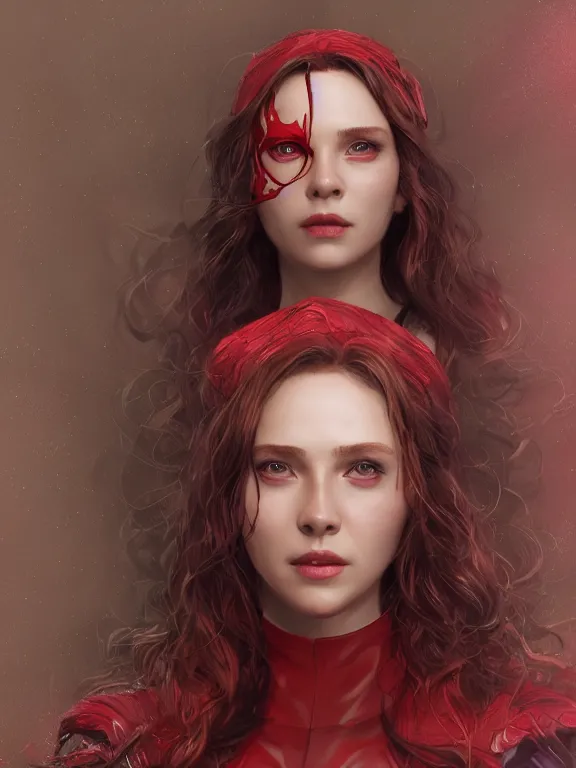 Prompt: wanda, scarlet witch, au naturel, hyper detailed, digital art, trending in artstation, cinematic lighting, studio quality, smooth render, unreal engine 5 rendered, octane rendered, art style by klimt and nixeu and ian sprigger and wlop and krenz cushart