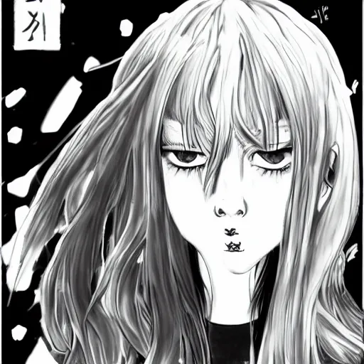 Prompt: billie eilish manga style