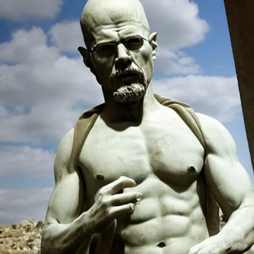 Prompt: greek statue of walter white
