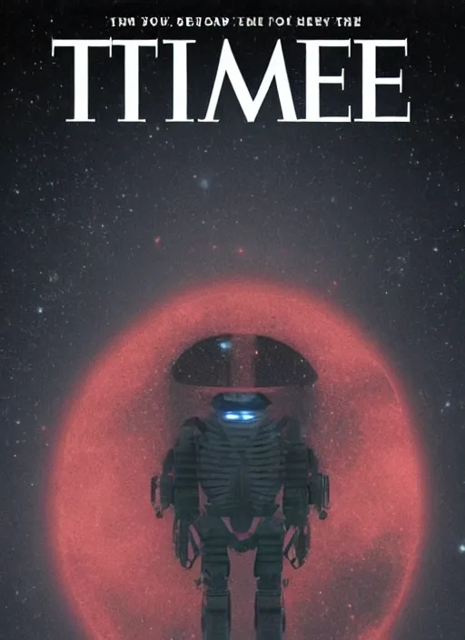 Image similar to TIME magazine cover, the coming AI singularity, 4k