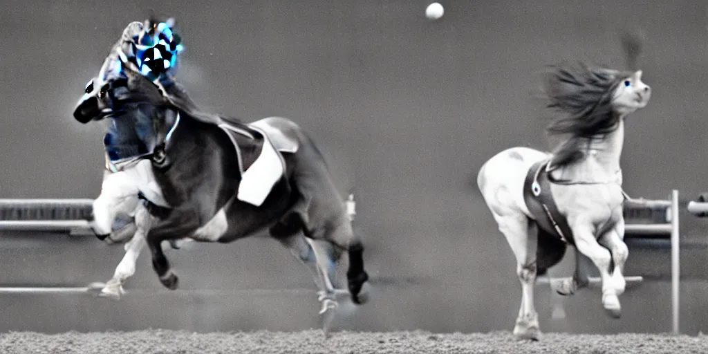 Image similar to portrait photo of geoff capes throwing a horse over a fence