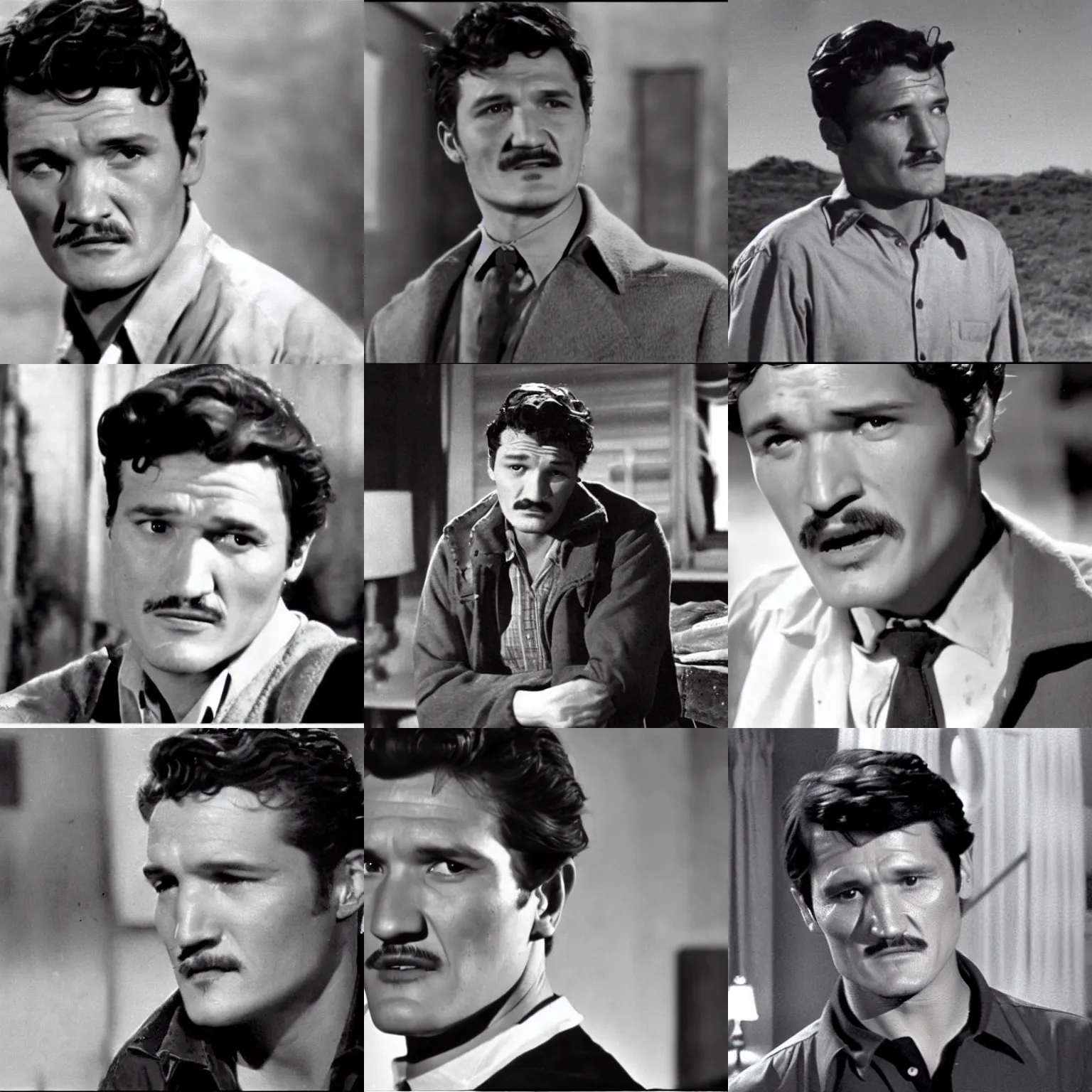 Prompt: a screenshot of pedro pascal in the movie shane ( 1 9 5 3 )