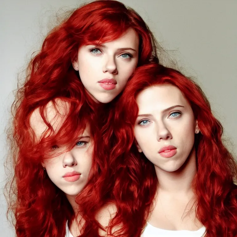 Image similar to young Scarlett Johansson with long red hair