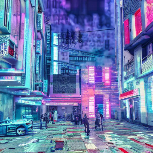 Image similar to istanbul, cyberpunk, vaporwave