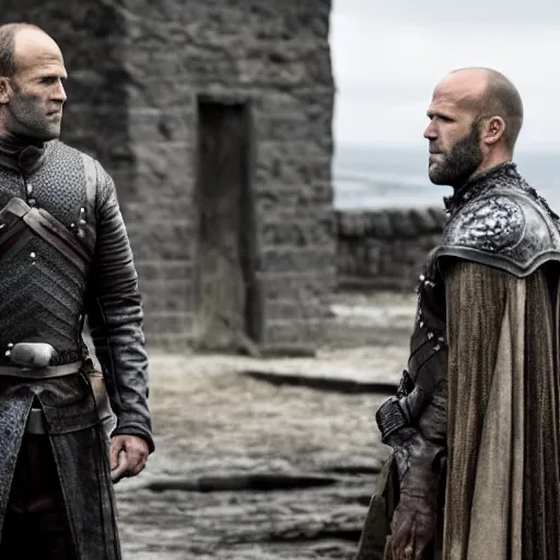 Prompt: jason statham in game of thrones, an film scene