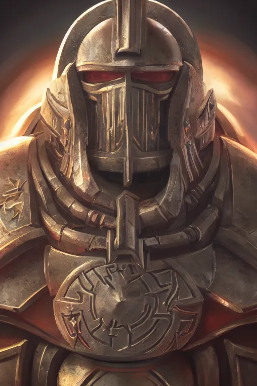 Image similar to armor portrait heros warhammer 4 0 k horus heresy fanart - the primarchs emperor by johannes helgeson animated with vfx concept artist & illustrator global illumination ray tracing hdr fanart arstation zbrush central hardmesh 8 k octane renderer comics stylized