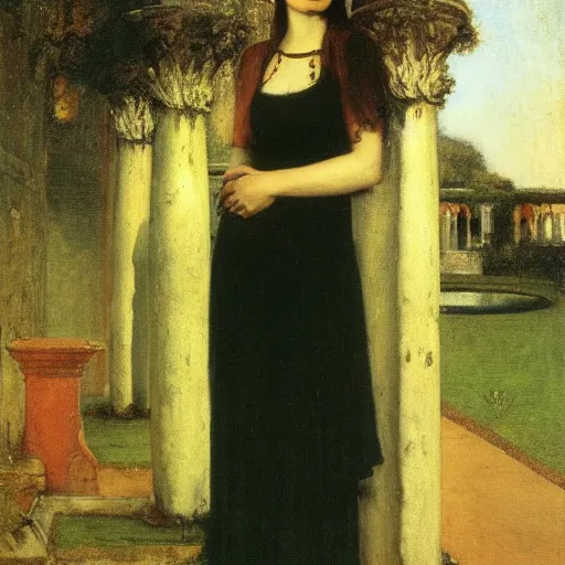 Image similar to photo of young woman by arnold bocklin