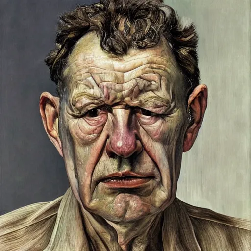 Image similar to high quality high detail painting by lucian freud, hd, portrait of despair