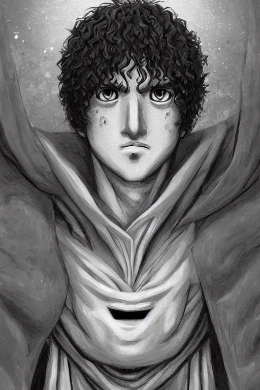 Image similar to portrait of robed mage | digital painting | highly detailed | kentaro miura