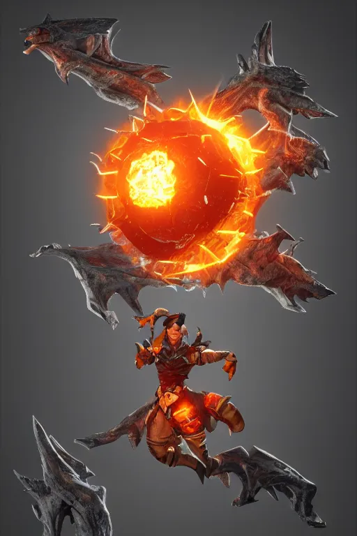 Prompt: concept art of a fireball spell in the artstyle of a dungeons and dragons campaign, highly detailed, sharp focus, ambient lighting, octane render, 8k