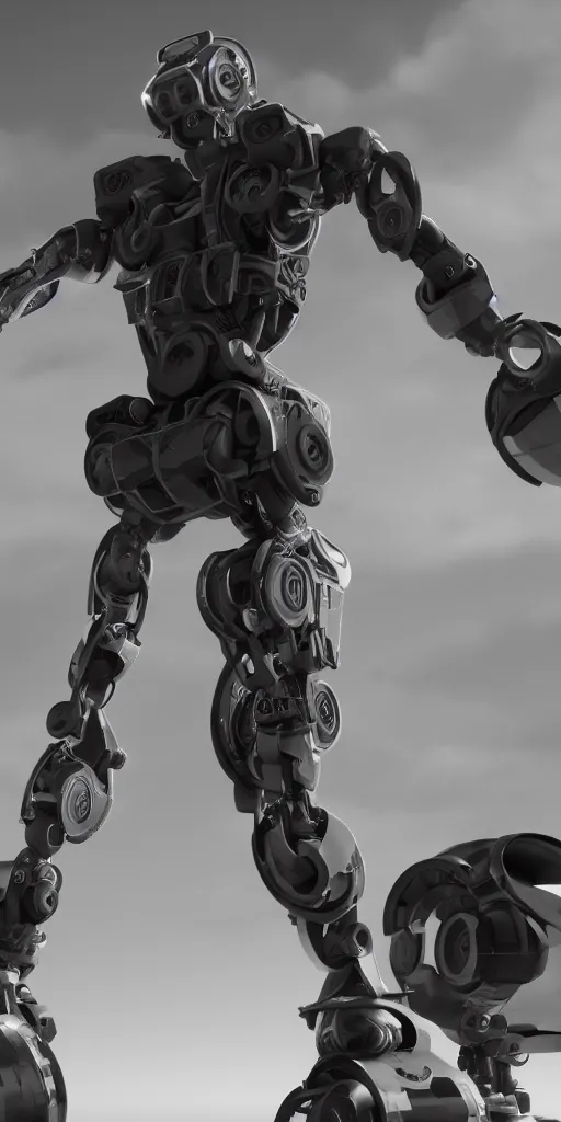 Prompt: the flow of time. octane render. 8 k. robots are taking over. monochrome. cinematic.