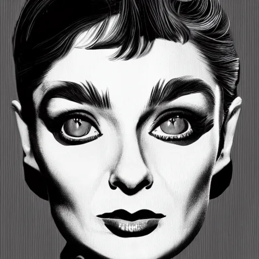Prompt: An extremely psychedelic portrait of Audrey Hepburn, surreal, LSD, face, detailed, intricate, elegant, lithe, highly detailed, digital painting, artstation, concept art, smooth, sharp focus, illustration