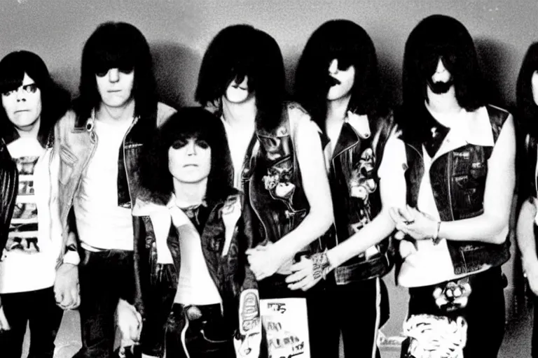 Image similar to all the ramones as a single conjoined quadruplet