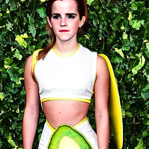 Image similar to emma watson as an avocado chair