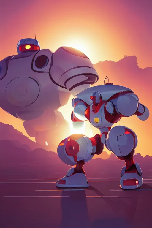 Image similar to metabots medabots medarotto medarot robot minimalist comics, behance hd by jesper ejsing, by rhads, makoto shinkai and lois van baarle, ilya kuvshinov, rossdraws global illumination ray tracing hdr radiating a glowing aura