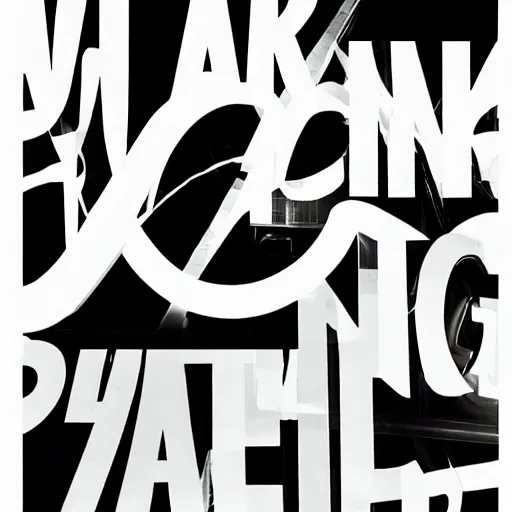 Image similar to black on white editorial typography cover for balenciaga in style of david rudnick, y 2 k