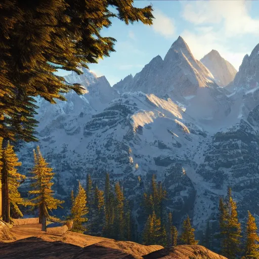 Prompt: rocky mountains, detailed, unreal engine 5, natgeo