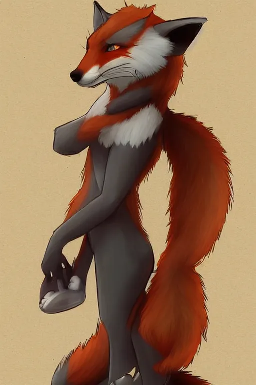 Image similar to a fox fursona, trending on artstation, by kawacy, furry art, digital art