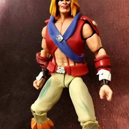 Prompt: Johnny Depp He-Man action figure