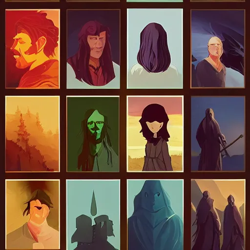 Image similar to face icon stylized minimalist the lord of the rings : the fellowship of the ring 2 0 0 1, loftis, cory behance hd by jesper ejsing, by rhads, makoto shinkai and lois van baarle, ilya kuvshinov, rossdraws global illumination