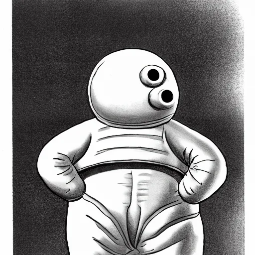 Prompt: a michelin man style alien sighting