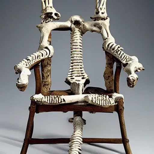 Image similar to a chair made out of bones,