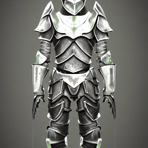 Image similar to Beautiful, Green Steel-Plate, Full-Body Armor, rpg, digital art, skyrim, trending on ArtStation