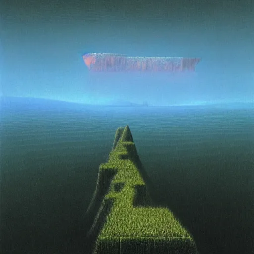 Prompt: high resolution equirectangular image of a landscape by zdzislaw beksinski