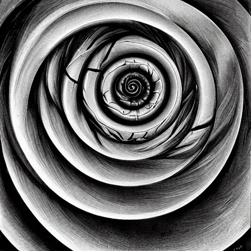 Prompt: spiral, by hr. giger, photorealistic