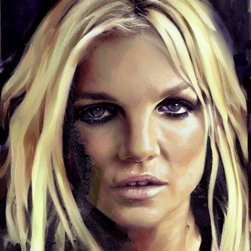 Image similar to britney spears and jennifer morrison morphed together, hybrid, jeremy mann painting