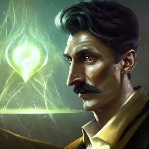 Prompt: portrait of nikola tesla as zeus, league of legends amazing splashscreen artwork, fantasy, splash art, natural light, elegant, photorealistic facial features, intricate, fantasy, detailed face, atmospheric lighting, anamorphic lens flare, cinematic lighting, league of legends splash art, hd wallpaper, ultra high details by greg rutkowski