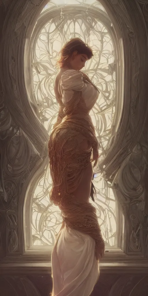 Image similar to most beautiful woman on earth, tall, intricate, highly detailed, digital painting, artstation, concept art, smooth, sharp focus, illustration, Unreal Engine 5, 8K, art by artgerm and greg rutkowski and alphonse mucha