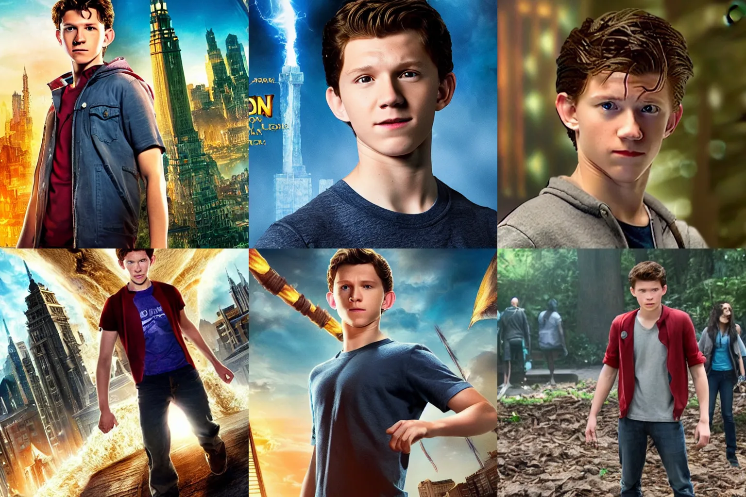 Prompt: tom holland as percy jackson movie