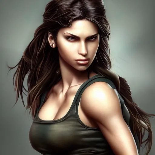 Prompt: portrait of laura croft an amazing masterpiece of art by artgerm