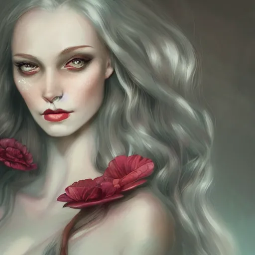 Image similar to portrait of a vampire inspired byCharlie bowater,Anna Dittmann