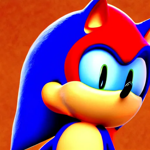 Image similar to Sonic in the style in PlayStation graphics