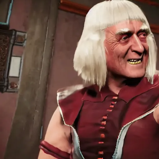 Image similar to jimmy savile as mortal kombat 1 1 game character, unreal engine, realistic,