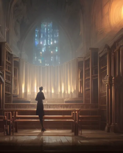 Image similar to pipe organ, single subject, smoke, ghosts, scenic full shot, ambient lighting, detailed face, by makoto shinkai, stanley artgerm lau, wlop, rossdraws