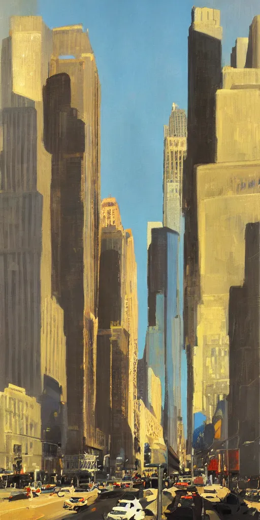 Image similar to city morning ben aronson matte painting